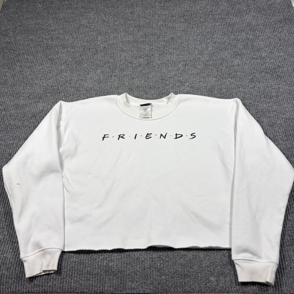 Friends The Television Series Sweatshirt Womens XL White Cropped  JT2184